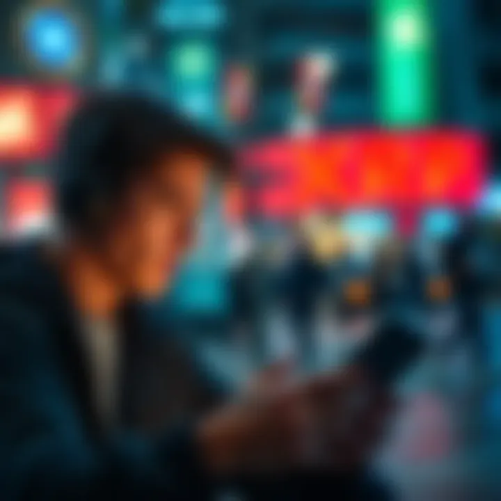 A person looks worried while checking their phone for updates about XRP transfer to a Revolut wallet without a destination tag.