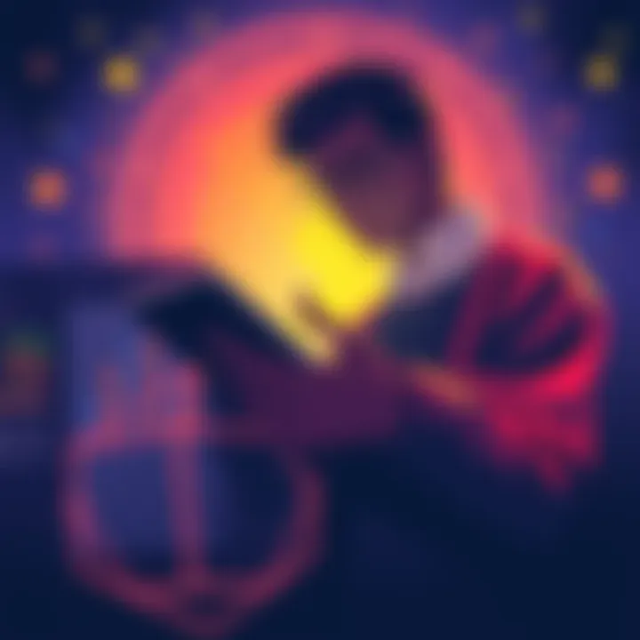 Illustration showing a person calculating XRP yield with community insights and safety tips in mind