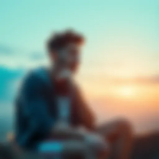 A young man in his twenties sits alone, deep in thought about finding love and understanding his relationship struggles.