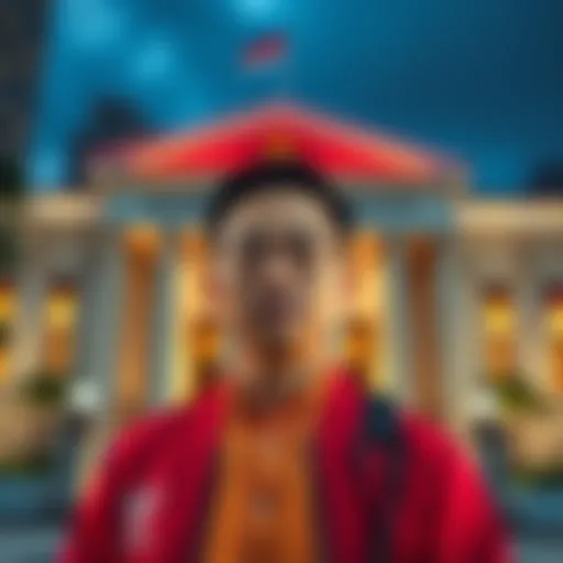 Zhu Juntao, former CEO of Hodlnaut, standing in front of a courthouse as legal authorities initiate charges related to the Terra collapse.